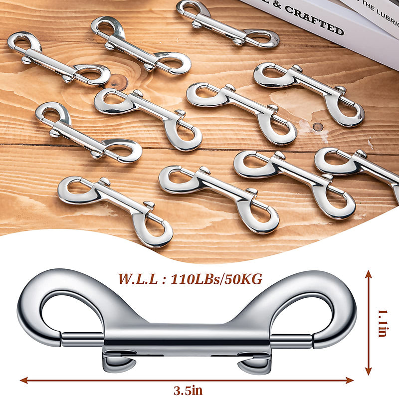 12 Pieces Double Ended Bolt Snaps Hook Zinc Alloy Double Trigger Clips Home Pet Accessory for Linking Dog Leash Collar Leash Key Chain Horse Tack Pet Sling Feed Buckets - PawsPlanet Australia