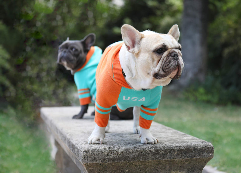 [Australia] - XIYOLAB Designer Original Fashion pet Dog Clothes French Bulldog Cold Knit Hoodie Suitable for Autumn and Winter (M) M 