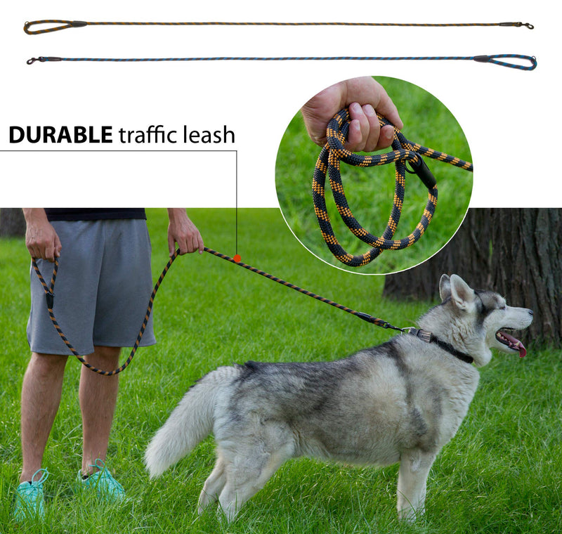 [Australia] - Luna&Max Rope Dog Leash 6ft Mountain Climbing Rope Dog Lead Dog Leash Braided Rope Leash for Dogs Medium Large Extra Large Training Slip Show Dog Lead Gold 