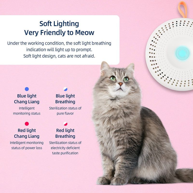 Cat Litter Deodorizer Long Battery Time Home Odorless Eliminator Box Reusable Dust-Free Ozone Purifiers for Unscented Pet House Bathroom Shoe Box Wardrobe Freshener No Consumables Rechargeable Quiet White - PawsPlanet Australia
