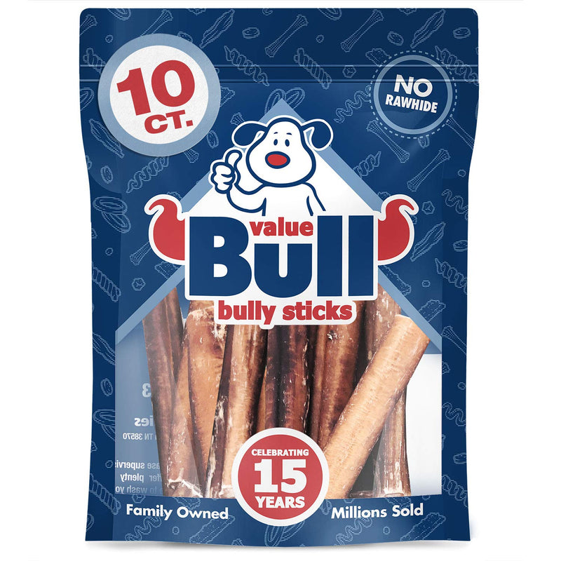 [Australia] - ValueBull Bully Sticks, Thick 4 Inch, 10 Count - All Natural Dog Chews, Rawhide Alternative 