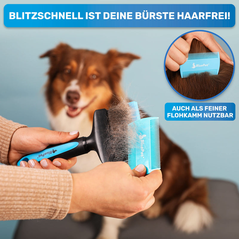 BluePet "ZupfZeug Pro" Professional Long Hair Dog Brush - Slicker Brush for Dogs and Cats - Gently Removes Undercoat, Tangles & Knots Small - PawsPlanet Australia