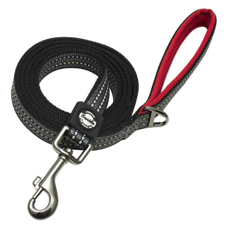 [Australia] - Franklin Pet Supply Nylon Dog Leash – Reflective Co – Comfort Fit – Neoprene Handle – 6 Foot – Dog Training – Walking Red 