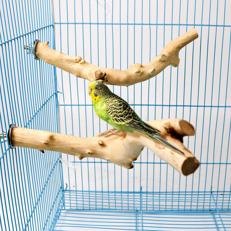 Roundler 5 PCS Bird Perch Wood Stand Pole，Bird Wood Perch Platform Exercise Playground Toy for Pet Parrot Budgie Parakeet Cockatiel Conure Lovebirds Cage Accessories Toys H01 - PawsPlanet Australia