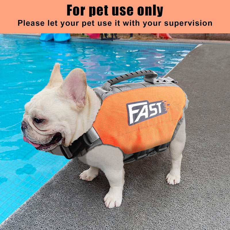 Ownpets Dog Life Jacket, Reflective Dog Safety Vest Adjustable Pet Life Preserver with Strong Buoyancy and Durable Rescue Handle for Swimming, Surfing, Boating Small - PawsPlanet Australia