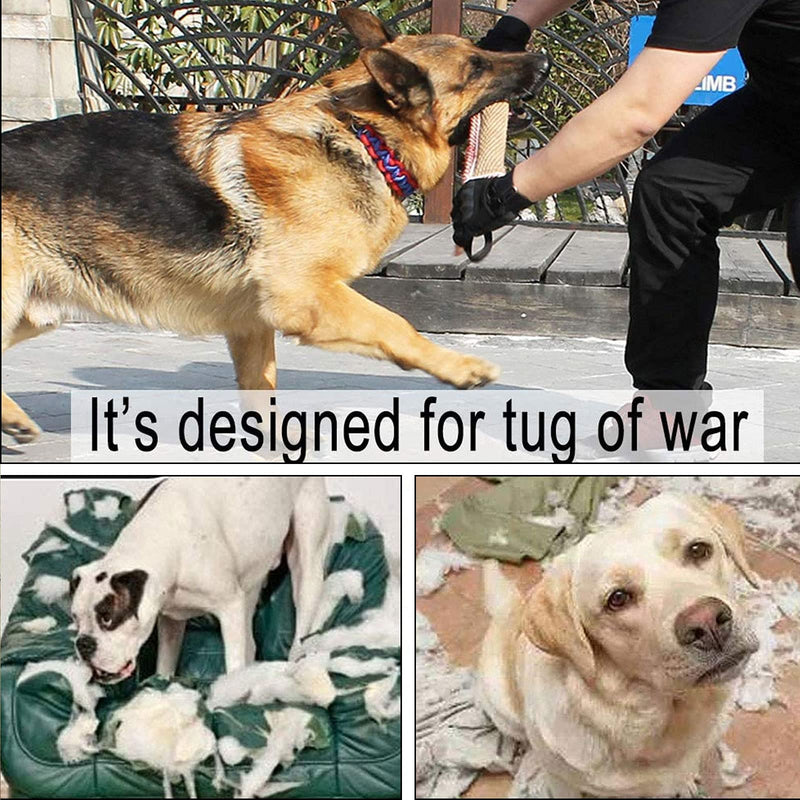 Tug toy dog, bite sausage for dogs, jute bite sausage dog K9 training with 2 handles, chew toy dogs, dog toy, dog training accessories, toy dog indestructible, dog toy robust C - PawsPlanet Australia