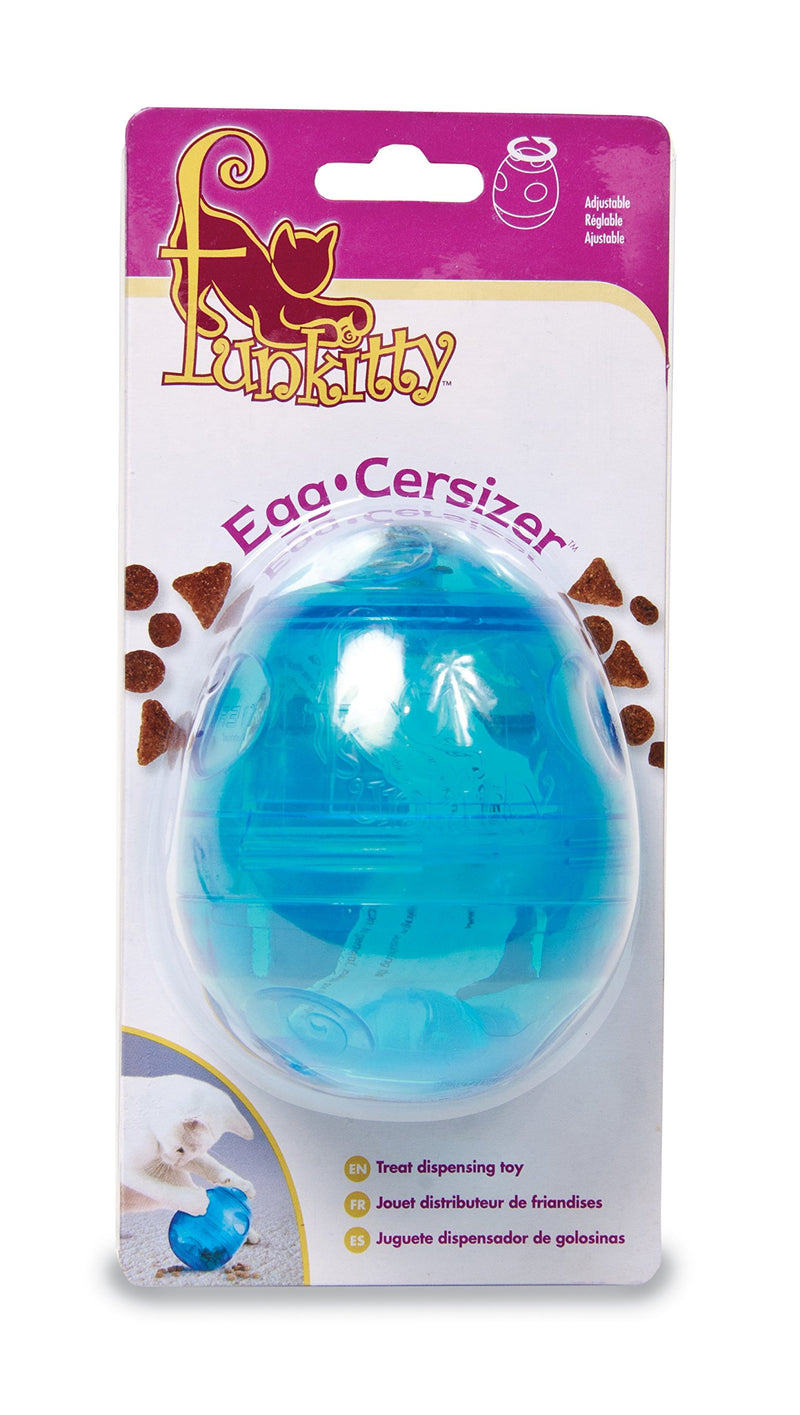 PetSafe Funkitty Egg-Cersizer Treat Toy, Interactive Food Dispenser, Activity Snack Ball for Cats of All Ages - PawsPlanet Australia