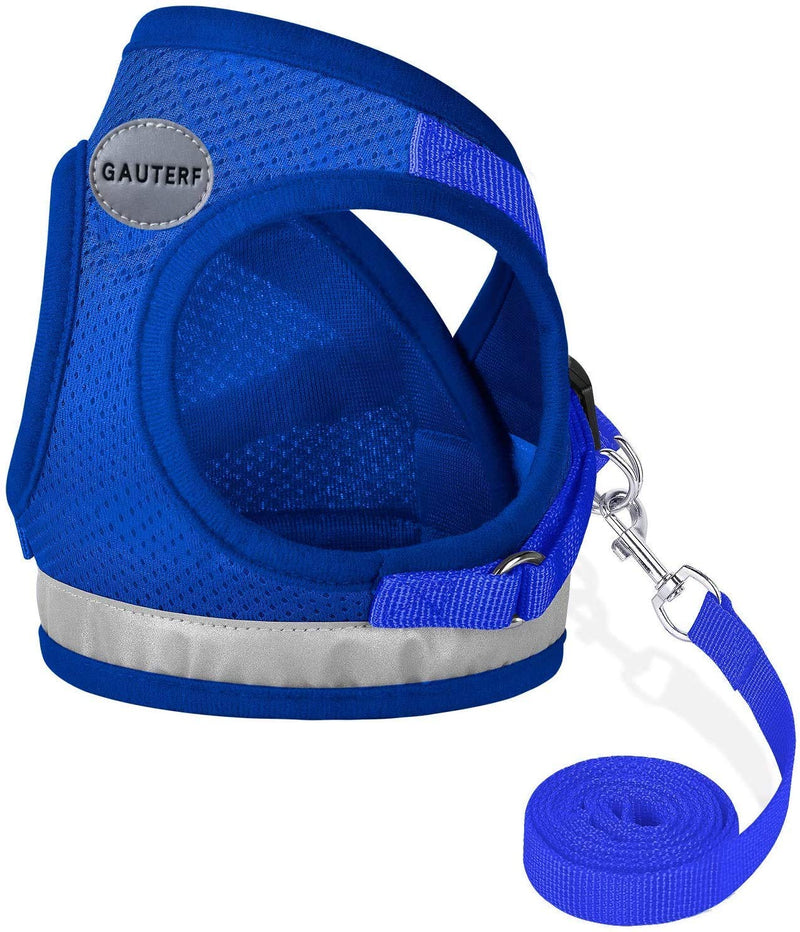 Cat Harnesses and Puppy Harness with Leashes Set, Escape Proof Cat Harness, Adjustable Reflective Soft Mesh Vest Fit Puppy Kitten Rabbit Ferrets's Outdoor Harness XXS (Chest: 6" - 7") Blue - PawsPlanet Australia