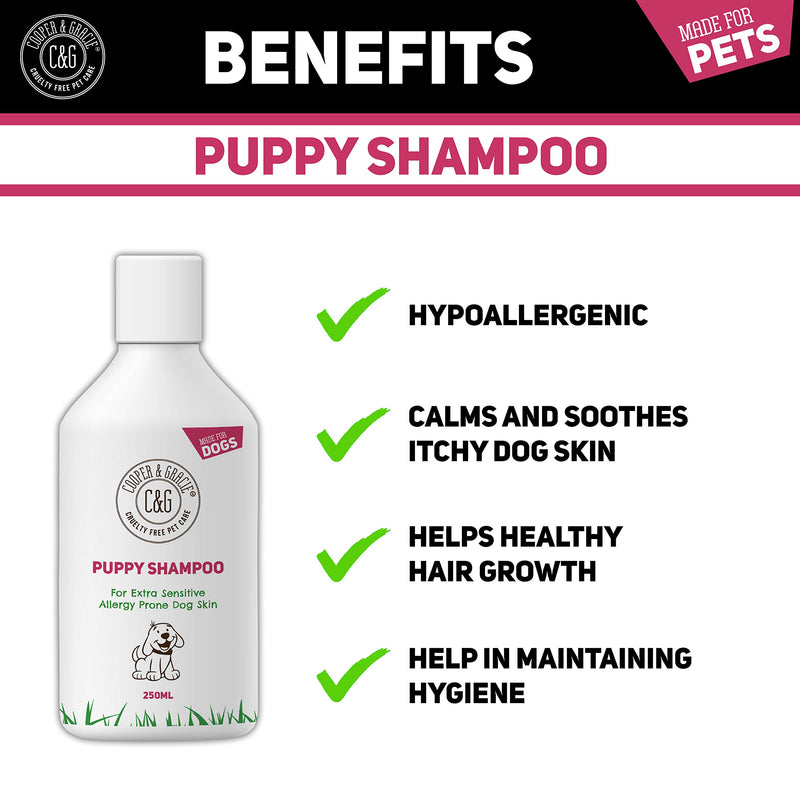 C&G Pets | PUPPY SHAMPOO 500ML | FOR SMELLY DOGS WITH ITCHY SENSITIVE SKIN | MEDICATED CONDITIONER PUPPY SAFE | EFFECTIVE FOR ALLERGY PRONE DOG SKIN | HEALTHY SHINY COAT | NATURAL ESSENTIAL OIL - PawsPlanet Australia