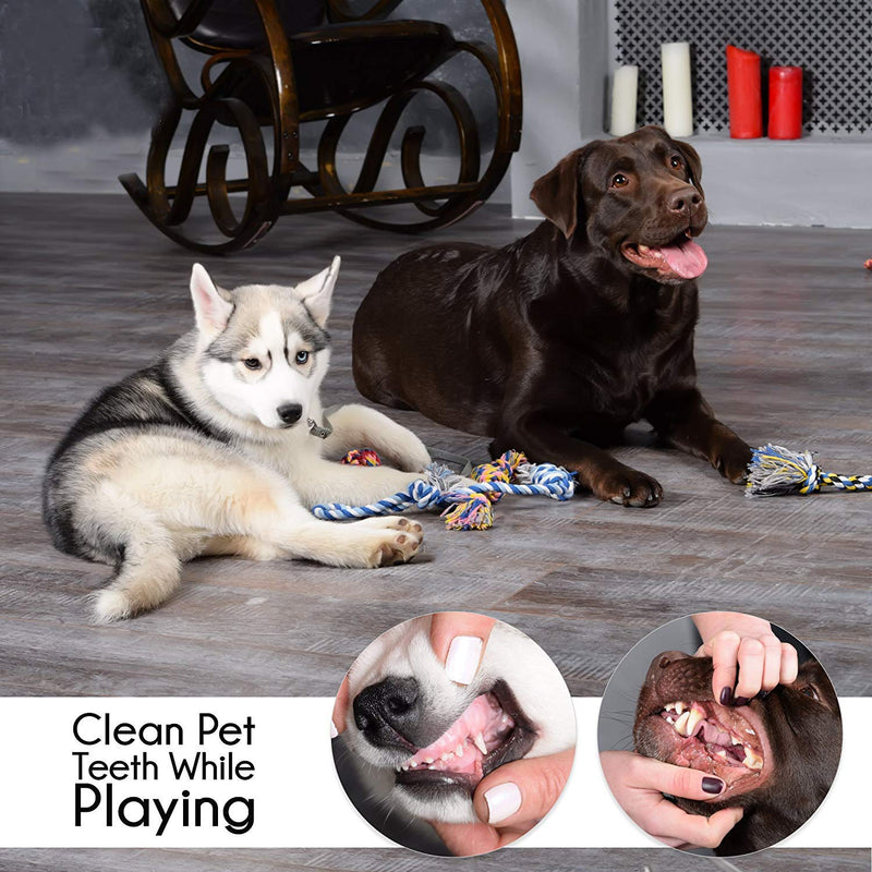 Msrlassn Dog Rope Chew Toys - Puppy Chew Teething Toys Washable Cotton Ropes Puppy Toys - Small to Medium Dogs Dog Toys - Dog Tug Toy Pack (Dog Toy 4pcs Set) Dog Toy 4pcs Set - PawsPlanet Australia