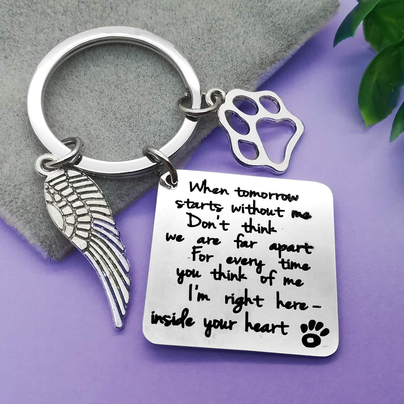 Loss of Pet Keychain Pet Memorial Keychain Keyring Pet Family Dog Family Cat Family Pet Keychain Key Ring Pet Sympathy Gift for Pet Lover Dog Cat Keychain - PawsPlanet Australia