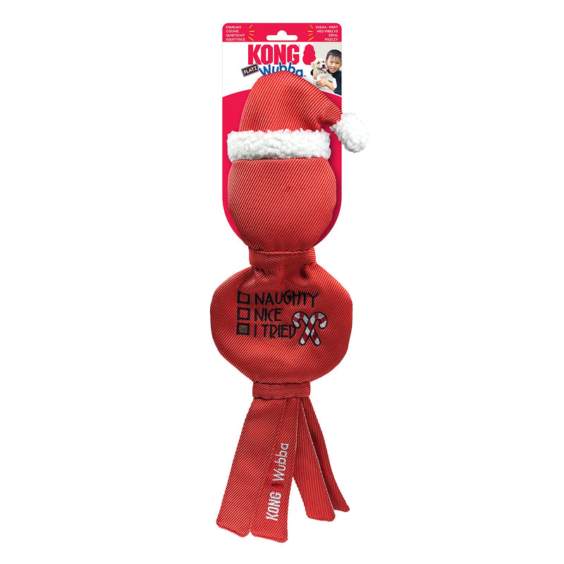 KONG Holiday Wubba Flatz Assorted Lg - PawsPlanet Australia