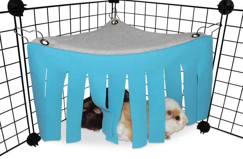 Corner Fleece Forest Hideout for Guinea Pigs, Ferrets, Chinchillas, Hedgehogs, Dwarf Rabbits and Other Small Pets - Accessories and Toys Blue/Gray - PawsPlanet Australia
