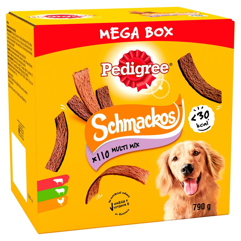 Pedigree Schmackos Dog Treats in Mega Box - Multi Mix Meat Variety, 110 Chews (Pack of 1) - PawsPlanet Australia