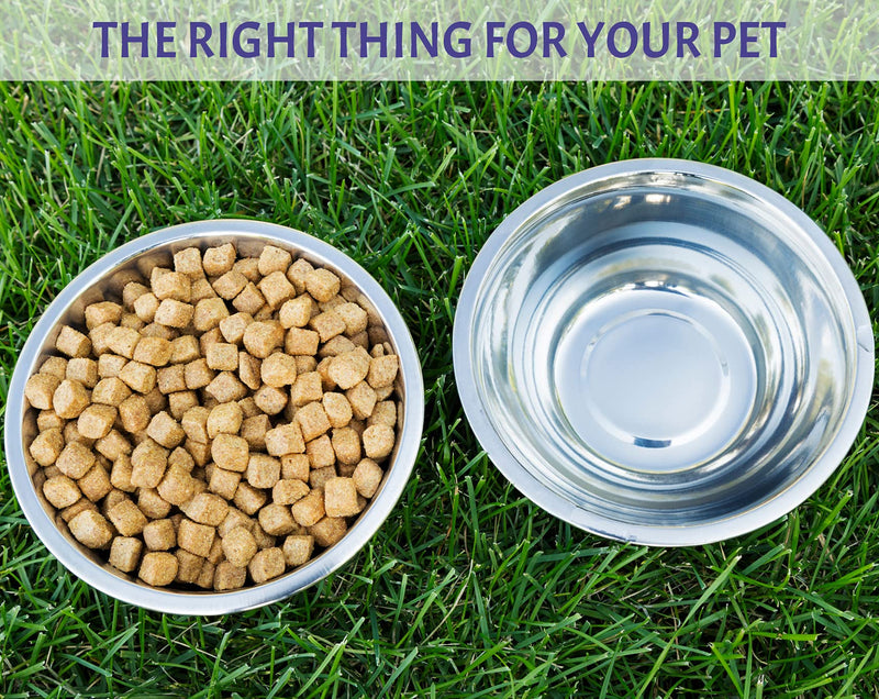 OXKOX Pack of 2 Dog Bowl - Stainless Steel Dishwasher Safe Medium 17.5×5.8cm - Bowl for Cats, Dogs, Pups, and Kittens - Ideal for Wet and Dry DOG Food and Water Bowl 960 ML - PawsPlanet Australia