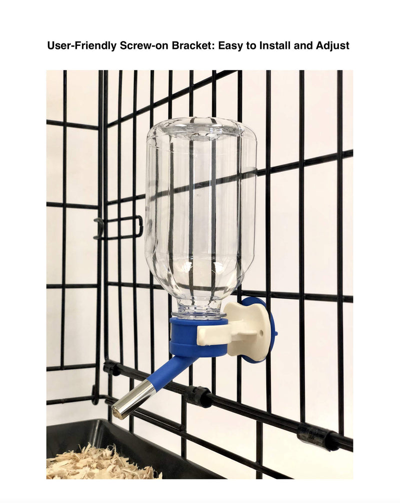 Choco Nose Patented No-Drip Water Bottle/Feeder for Guinea Pigs/Hamsters/Bunnies/Ferrets/Hedgehogs/SugarGliders/Rats/Mice/Critters/Small Animals - For Pet Cages, Crates or Wall Mount. 11.2 oz. Nozzle 10mm Blue Hamsters-Hedgehogs-Sugar Gliders - PawsPlanet Australia