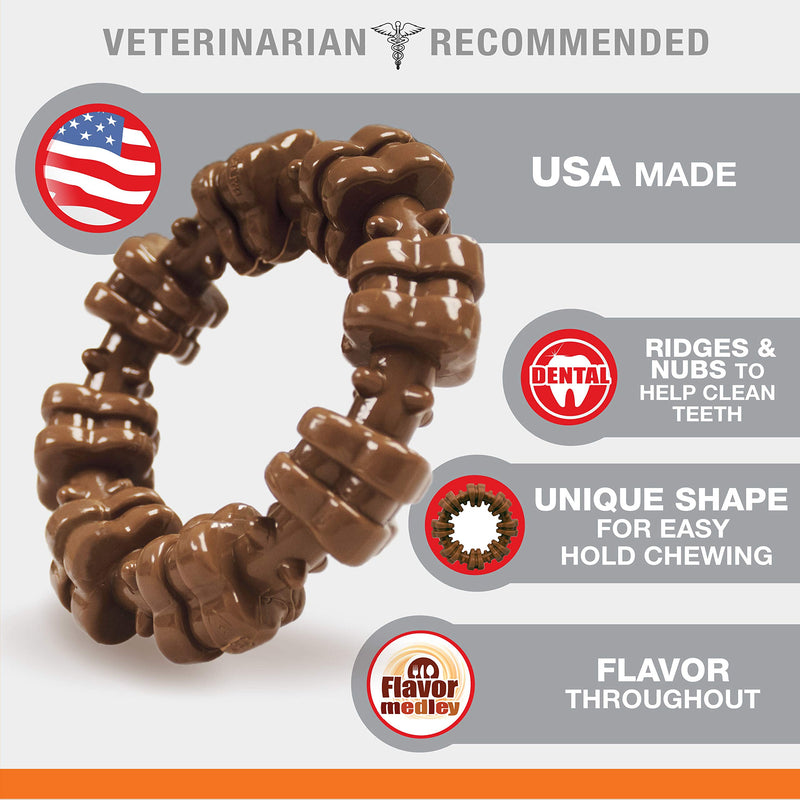 [Australia] - Nylabone Power Chew Textured Dog Chew Ring Toy Small/Regular - up to 25 lbs. Flavor Medley Textured Ring 