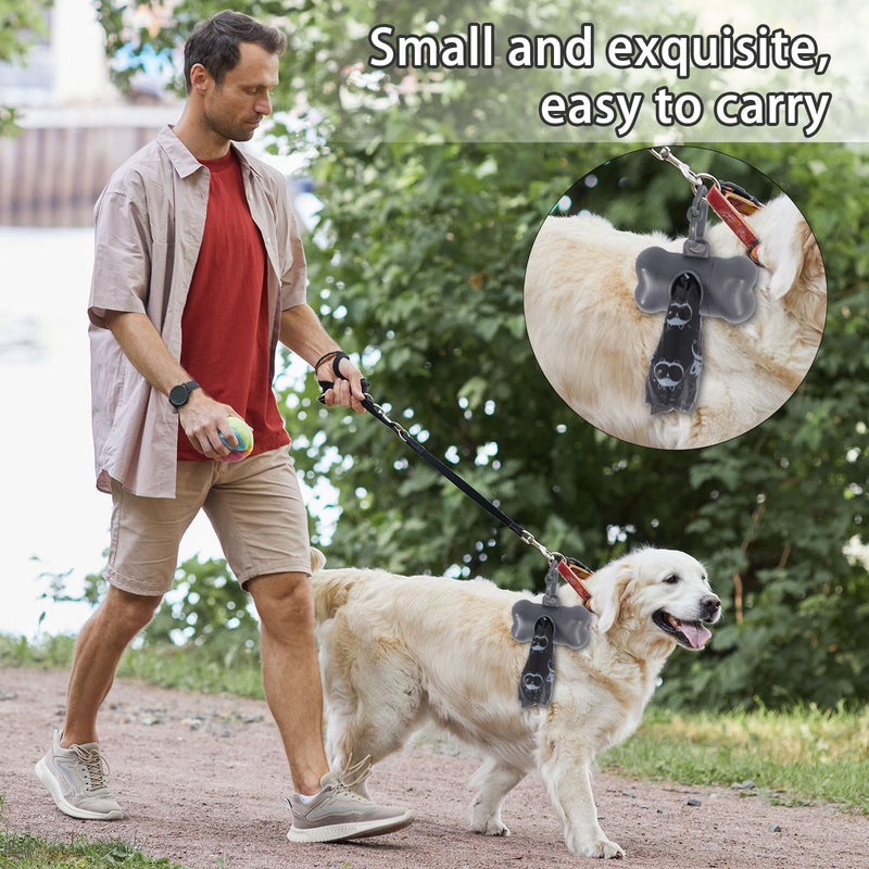 POWZOO dog waste bags 36 rolls (540 bags) with dispenser, waste bags, suitable for leaving the house, portable - black dog waste bags, with a light lemon scent. - PawsPlanet Australia