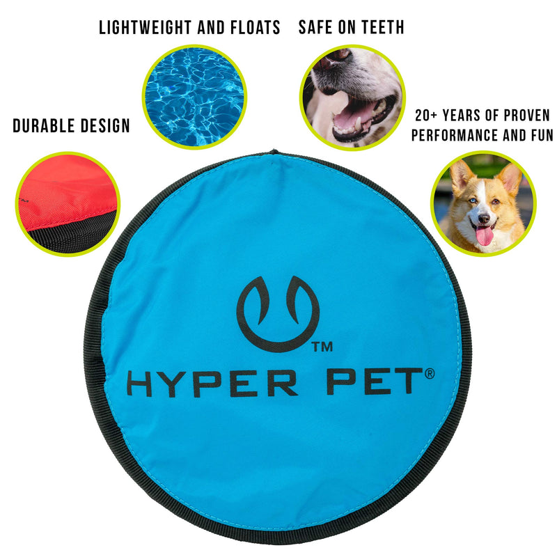 Hyper Pet Flippy Flopper Dog Frisbee Interactive Dog Toys [Flying Disc Dog Fetch Toy - Floats in Water & Safe on Teeth] (2 Pack or 5 Pack, Colors Will Vary) - PawsPlanet Australia