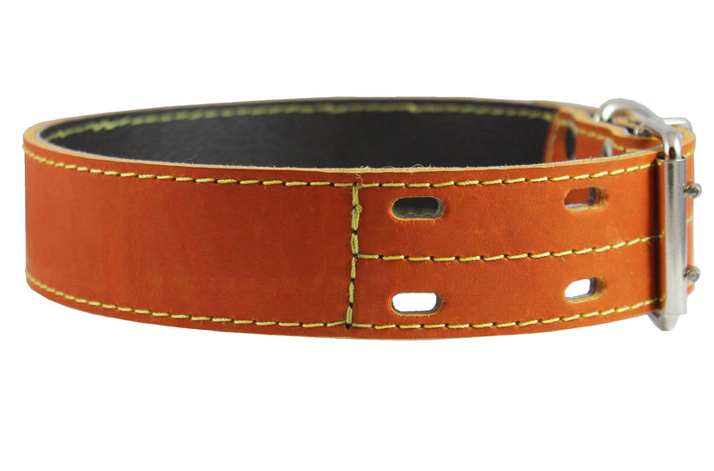[Australia] - Genuine Thick Leather Dog Collar 20"-27" Neck Size, 1.75" Wide, Mastiff, Great Dane 