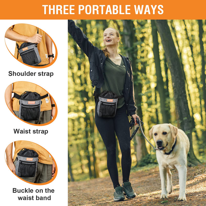 Akcmpet Dog Treat Pouch Bag, Multi-Purpose & Portable Dog Training Treat Pouch with Waist Shoulder Strap, Dog Walking Bag Contains Poop Bag, Collapsible Bowl for Training, Walking, Hiking - PawsPlanet Australia