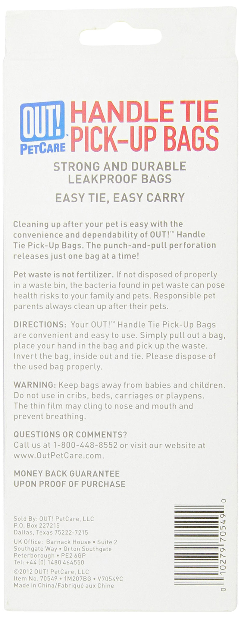 [Australia] - OUT! Handle Tie Dog Waste Bags, 7.5x8.5 in, 50 bags 