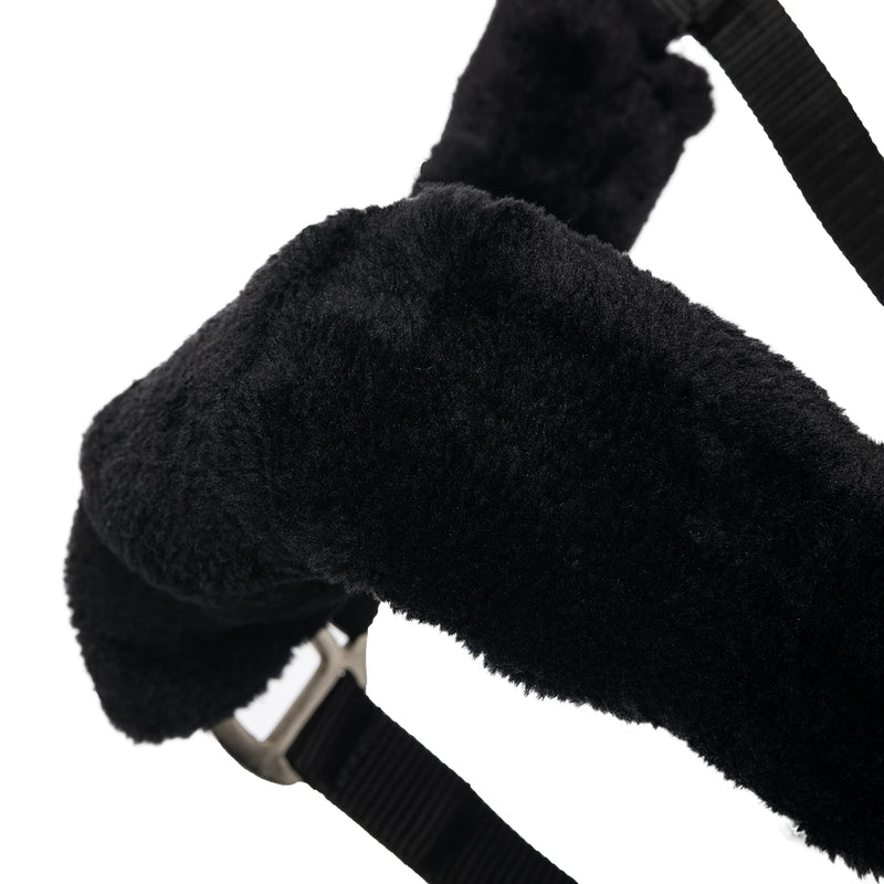 LeMieux Comfort Headcollar for Horses - Soft Fleece Lining - Adjustable & Durable Full Black - PawsPlanet Australia