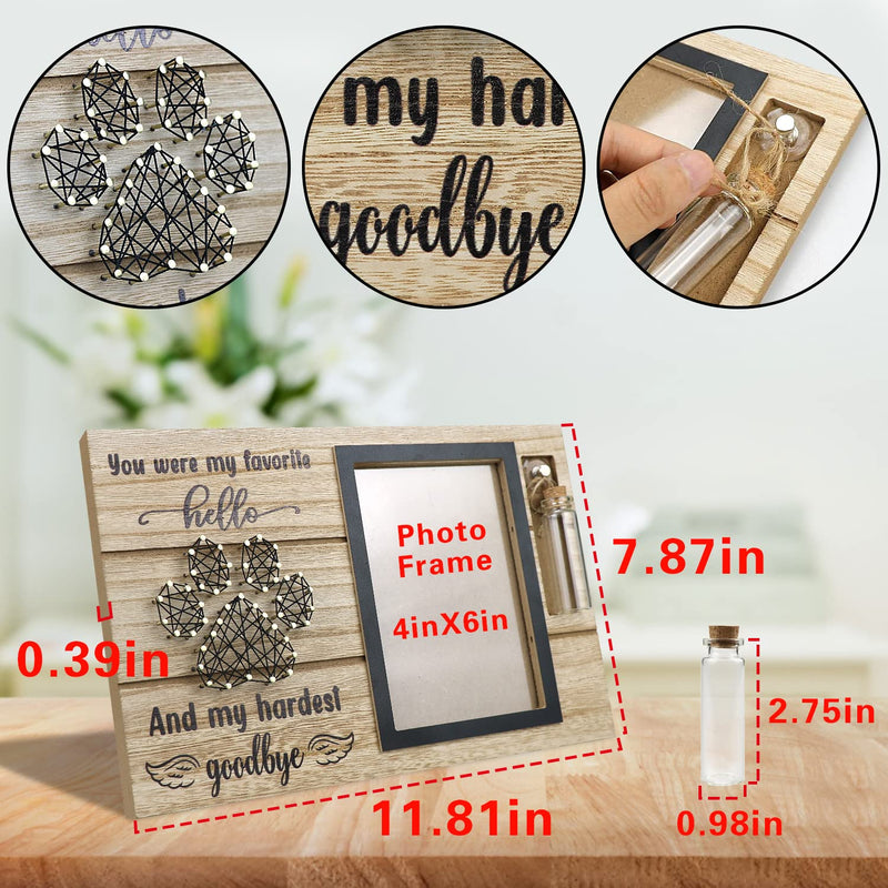 free-space Pet Memorial Picture Frame with Small Glass Bottle for Ashes or Hair Dog Cat Loss Gift (Black) Black - PawsPlanet Australia