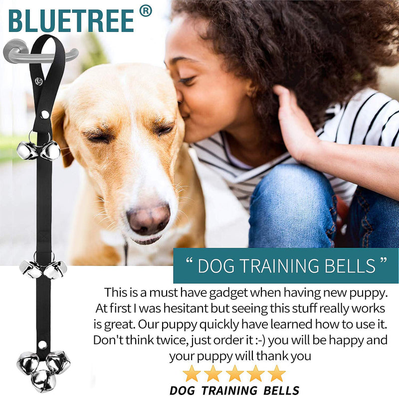 BLUETREE Dog Doorbells Premium Quality Training Potty Great Dog Bells Adjustable Door Bell Dog Bells for Potty Training Your Puppy The Easy Way - 7 Extra Large Loud 1.4 DoorBells Black2 - PawsPlanet Australia