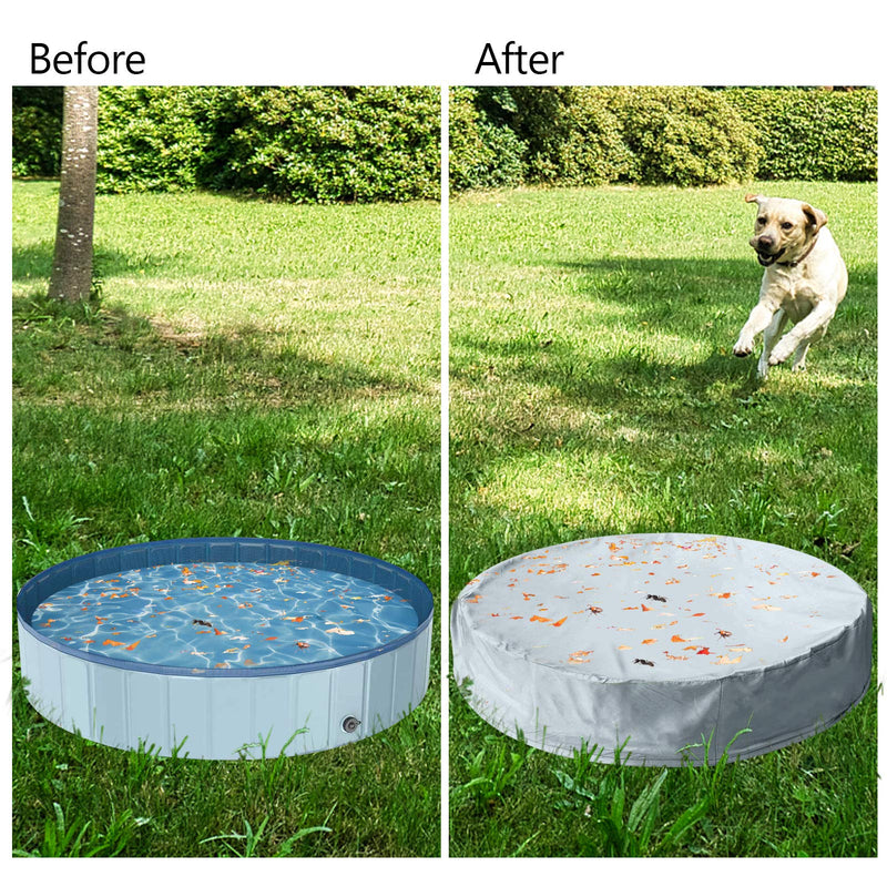 2 Pack 210D Oxford Foldable Pet Swimming Pool Cover- 47in Pet Above Ground Pool Protector with PVC Coating Collapsible Pet Paddling Bath Pool Accessories for Above Ground Pet Swimming Pool Bathing Tub - PawsPlanet Australia
