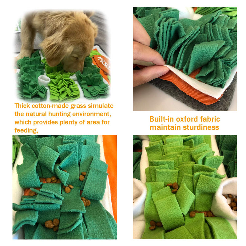 GAXCO Snuffle Mat for Dogs, Pet Slow Feeding Mat for Large Small Dogs, American Football Theme with a Snuffle Football, Interactive Feeding Games Puzzle Toys Encourages Natural Foraging Skills A-Orange - PawsPlanet Australia