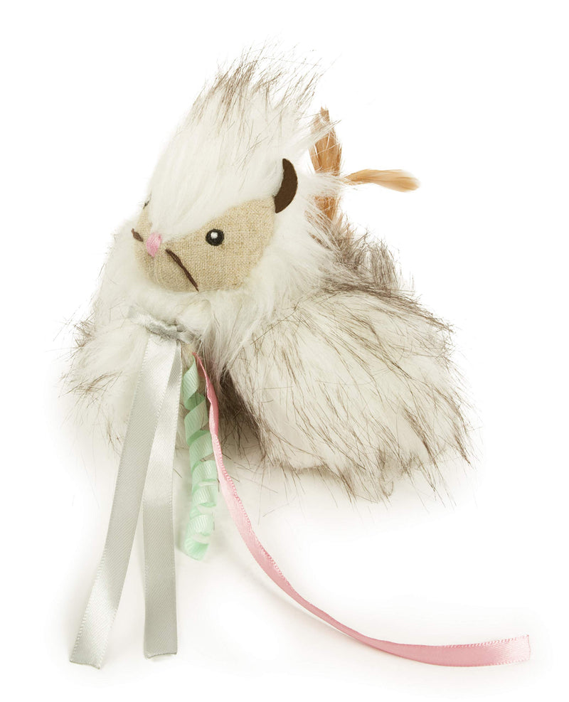 SmartyKat, Chitter Critter Squirrel, Electronic Sound Cat Toy, Soft Plush, Lightweight, Extra-Long, with Burlap, Feathers and Ribbons - PawsPlanet Australia