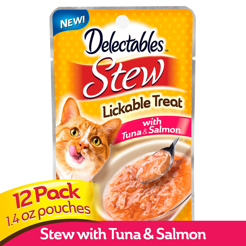Delectables Stew Tuna & Salmon Lickable Cat Treat, 12 Count - PawsPlanet Australia