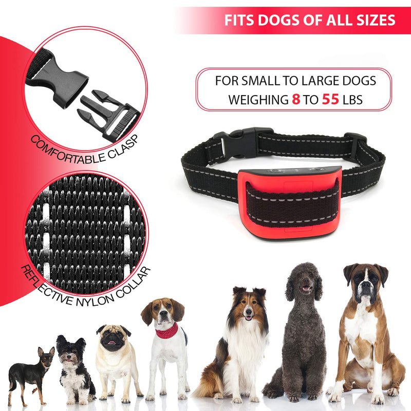 [Australia] - Newest 2020 Dog Bark Collar - Humane Anti Barking Training Collar - Vibration No Shock Dog Collar - Stop Barking Collar for Small Medium, Large Dogs - Best No Barking Control Dog Collar - Pet Trainer 