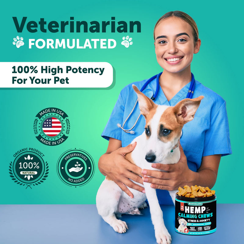 USA Made Hemp Calming Chews for Dogs of All Ages and Breeds - Soft Bites - Vet Developed - PawsPlanet Australia