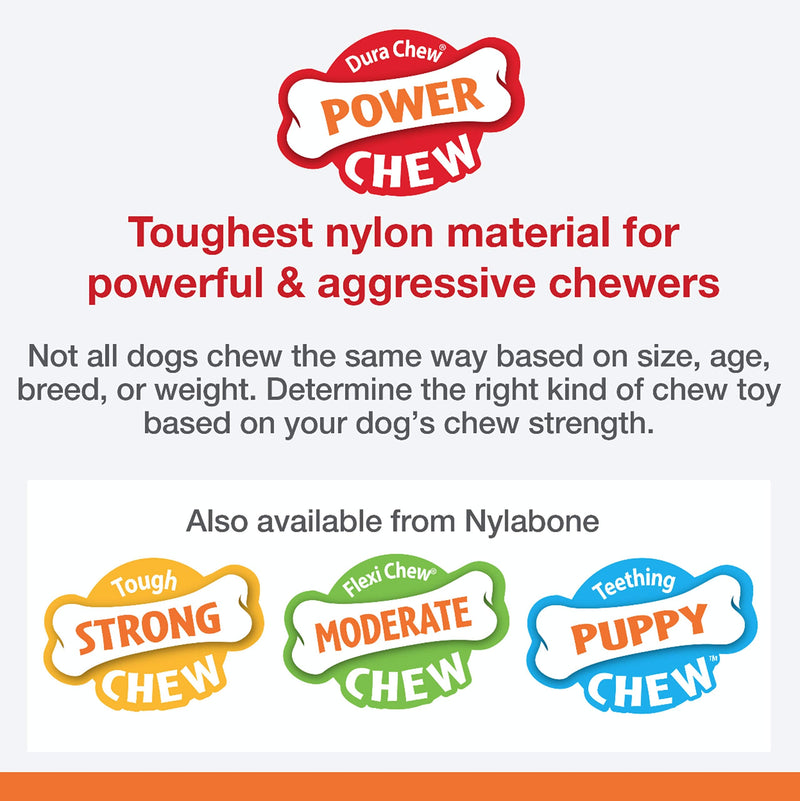 Nylabone Power Chew Dog Bones for Aggressive Chewers Tough Chew Toys for Dogs Bacon Small/Regular (1 Count) - PawsPlanet Australia
