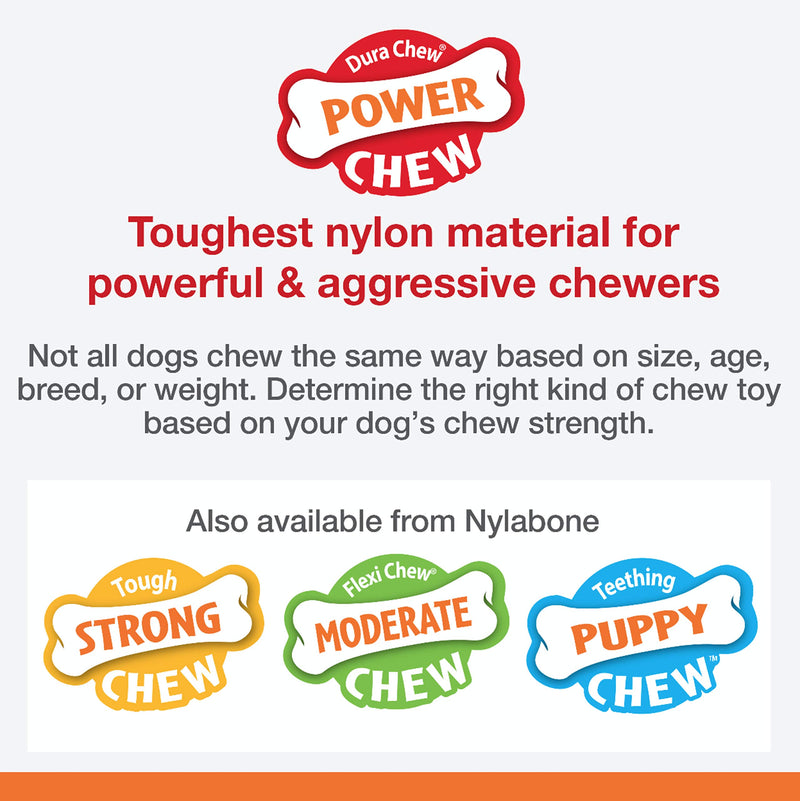 [Australia] - Nylabone Dura Chew Power Chew Textured Bone Medium/Wolf - Up to 35 lbs. Flavor Medley Flavor 