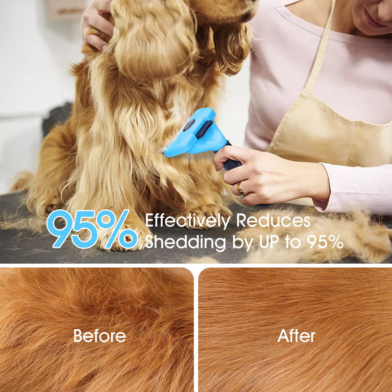 Dog Brush for Shedding, Docatgo Pet Brush Cat Hair Remover Professional Grooming Supplies Deshedding Brush Tool for Long Short Haired Pets Reduces Shedding by up to 95% Puppy Rabbit Combs for Grooming - PawsPlanet Australia