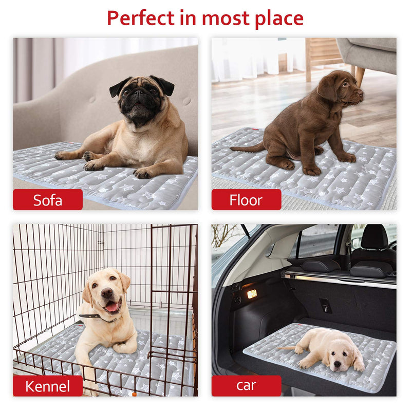 Dog Crate Mat, Soft Dog Bed Mat with Cute Prints, Personalized Dog Crate Pad, Anti-Slip Bottom, Machine Washable Kennel Pad X-Small 21"X14" Grey - PawsPlanet Australia