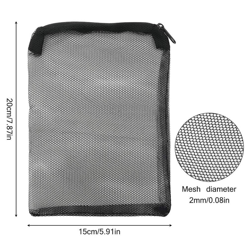 [Australia] - Sonku 20 Pcs Aquarium Filter Bags, Nylon Media Mesh Filter Bags Reusable Net Bags with Zipper,Clean and Recyclable-White,Black 