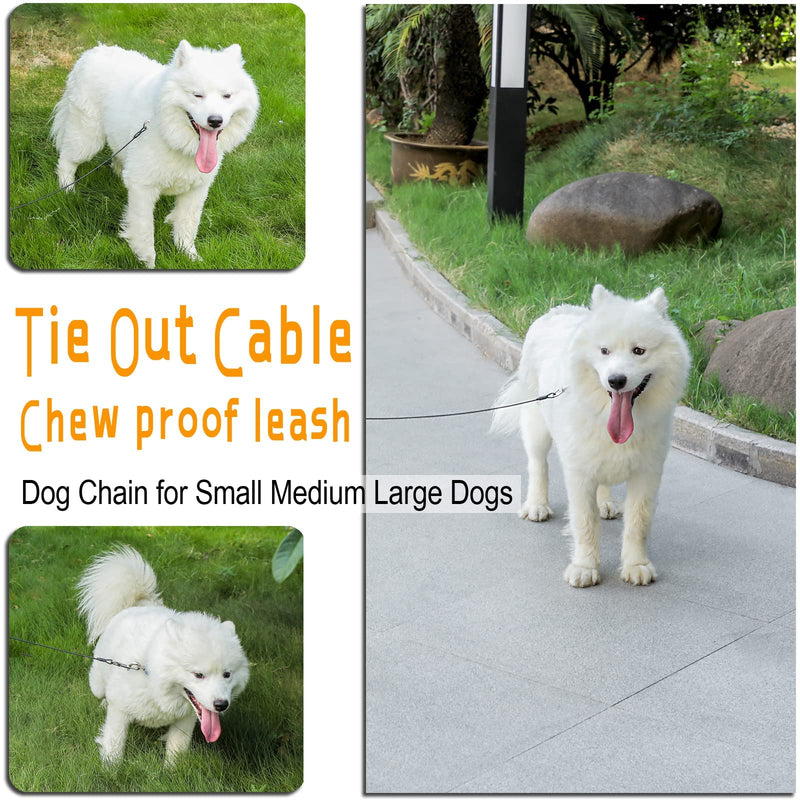 Mi Metty Dog Cable Tie-Out 10ft (3M) Chew-Proof Dog Leads for the Garden, Dog Lead for Large Dogs up to 253lbs, Dog Runner Tether Line for Outdoor Black 10ft (3M) - PawsPlanet Australia