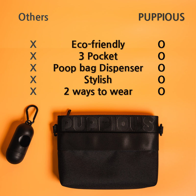 PUPPIOUS Dog Treat Pouch ‚Äì Treat Pouches for Pet Training with Poop Bag Dispenser ‚Äì 3-Pocket Training Treat Pouch ‚Äì 2 Ways to Wear ‚Äì Crossbody Treat Bag Waist Pouch for Kibbles, Treats, Toys - PawsPlanet Australia