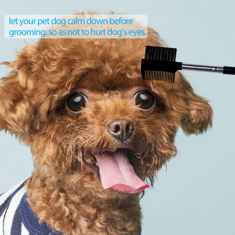 BLMHTWO Pack of 2 flea comb dogs, dog comb, tick comb for dogs, double-sided dog eye comb, soft and versatile dog comb for small dogs and cats (black). - PawsPlanet Australia