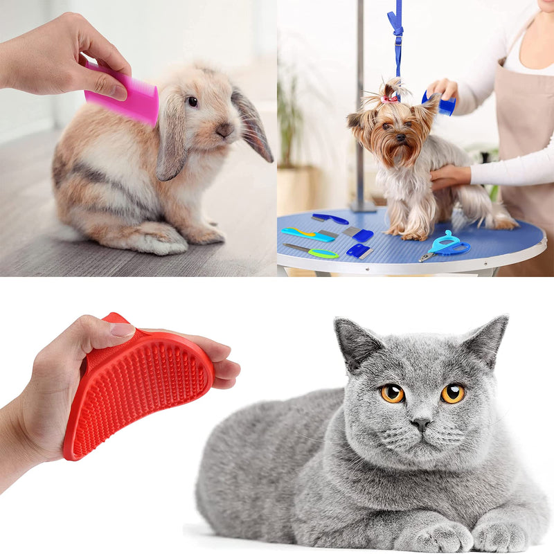 NA Allazone 13 piece rabbit care set, care set for small animals, nail clippers and trimmer pet, small animal massage brush, double-sided comb and toothbrush for rabbits, hamsters (style 1) style 1 - PawsPlanet Australia