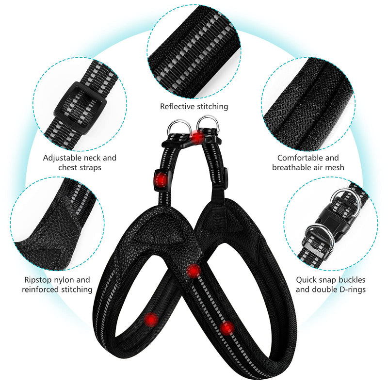 Mesh Dog Harness, No Pull No Choke Pet Harnesses Soft Breathable Dog Harness with Adjustable Chest Belt and Quick-Release Buckle for Small Medium and Large Dogs for Walking, Running and Trainning XS Black - PawsPlanet Australia