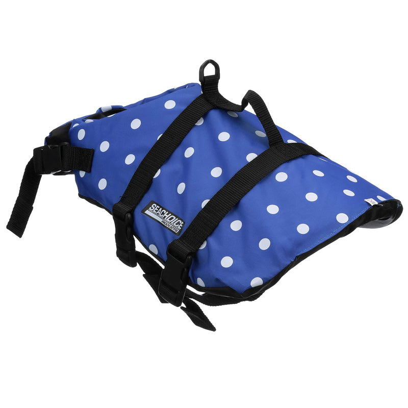 Seachoice 86280 Dog Life Vest - Adjustable Life Jacket for Dogs, with Grab Handle, Blue Polka Dot, Size Small, 15 to 20 Pounds - PawsPlanet Australia
