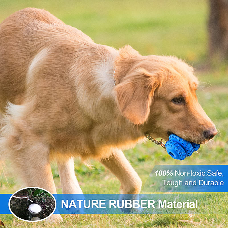 Durable Dog Chew Tires, Dog Chew Toys for Aggressive Chewers Large Breed, Nearly Indestructible Tough Dog Toys Treat Dispenser with Natural Rubber for Large and Medium Dog Teeth Cleaning Blue - PawsPlanet Australia