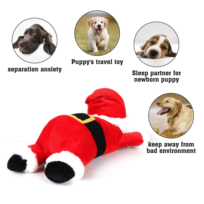 YANWIN Puppy Behavioral Training Aid Toy for Anxiety Relief, Heartbeat Toy with Automatic Timing for Smart Dogs Cats, Newborn Puppies Sleep Aid Separation Anxiety Santa Claus - PawsPlanet Australia