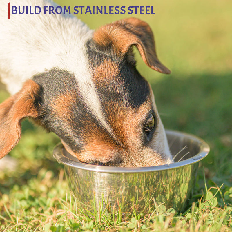 OXKOX Pack of 2 Dog Bowl - Stainless Steel Dishwasher Safe Medium 17.5×5.8cm - Bowl for Cats, Dogs, Pups, and Kittens - Ideal for Wet and Dry DOG Food and Water Bowl 960 ML - PawsPlanet Australia