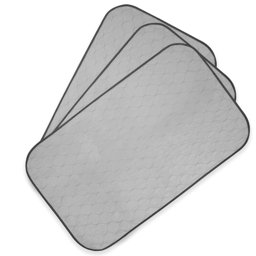 Pet Magasin Highly Absorbent Reusable Washable Pet Training Pads with Waterproof Backing (Pack of 3) Gray Fits Standard Cage M 33" x 20" (Pack of 3) - PawsPlanet Australia